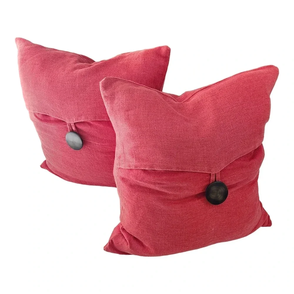 Pottery Barn Set of 2 Textured Linen Throw Pillow 18